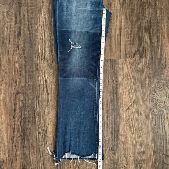 Madewell Cali Demi Boot Raw Hem Patchwork Jeans 26 - Picture 13 of 14